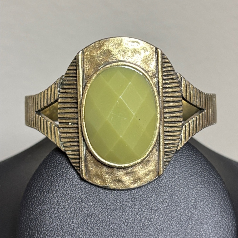 Lucky Brand Green & Antique Gold Adjustable Bracelet Boho Western‌‌‌‌‌‌‌‌‌‌‌